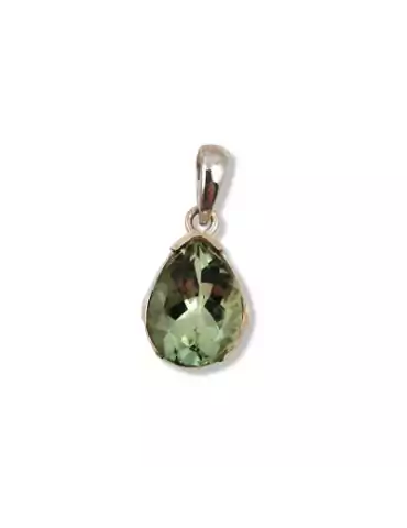 Faceted Prasiolite Pendant set in 925 Silver