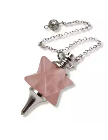 Merkaba pendolo in quarzo rosa