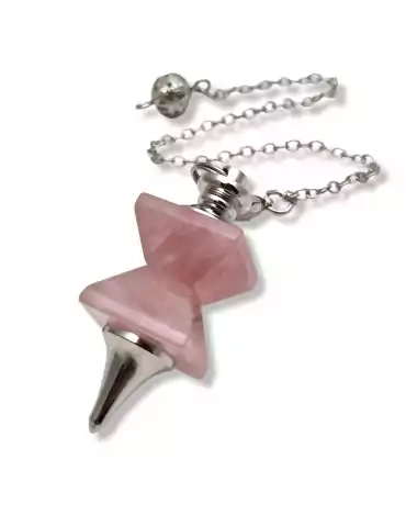 Rose quartz hourglass pendulum