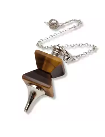 Tiger's eye hourglass pendulum