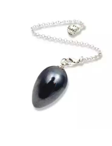 Hematite egg pendulum