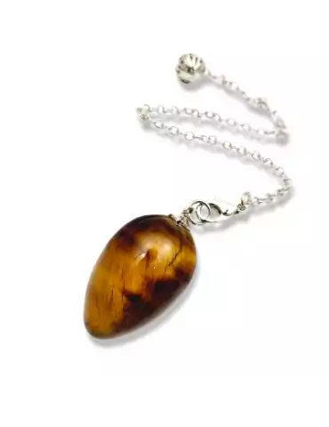 Tiger's eye egg pendulum