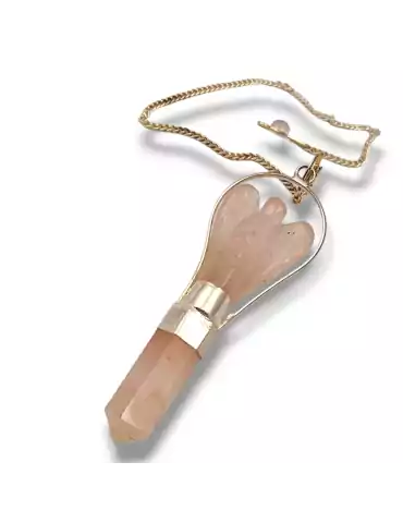 Rose quartz angel pendulum