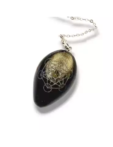 Metatron Pendulum Golden Obsidian Egg