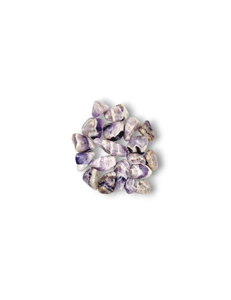 hellvioletter Chevron-Amethyst AA Trommelsteine