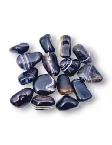 agate sardonyx noire pierres roulées AA