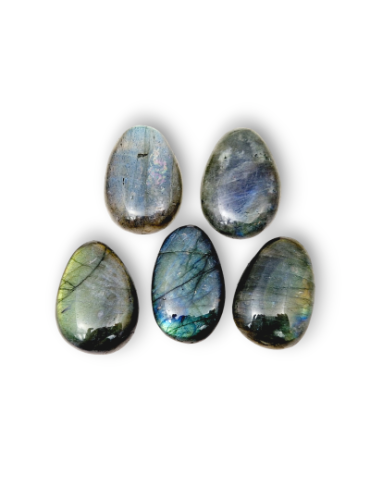 Drilled through Labradorite pendants lot x5