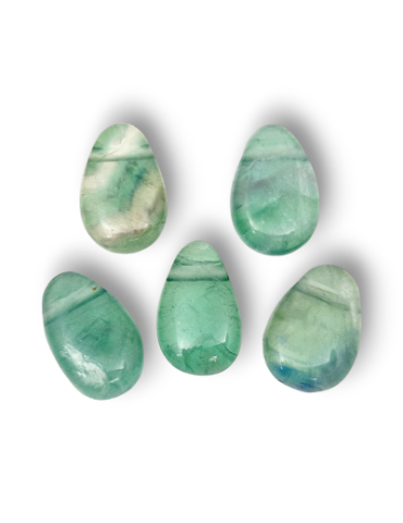 Pierced pendants through green Fluorite set x5