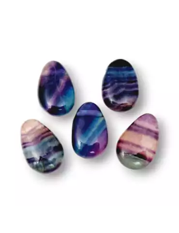 Pendentifs percés travers Fluorite mix couleur lot x5