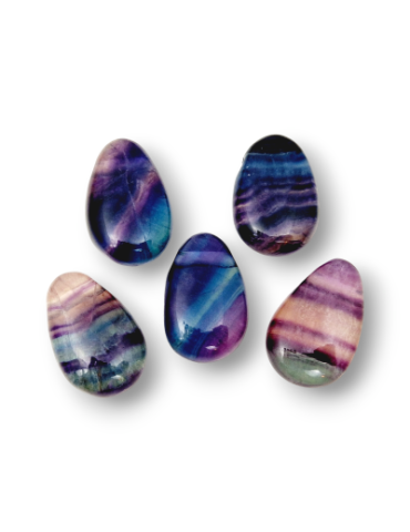 Pierced pendants Fluorite mix color set x5