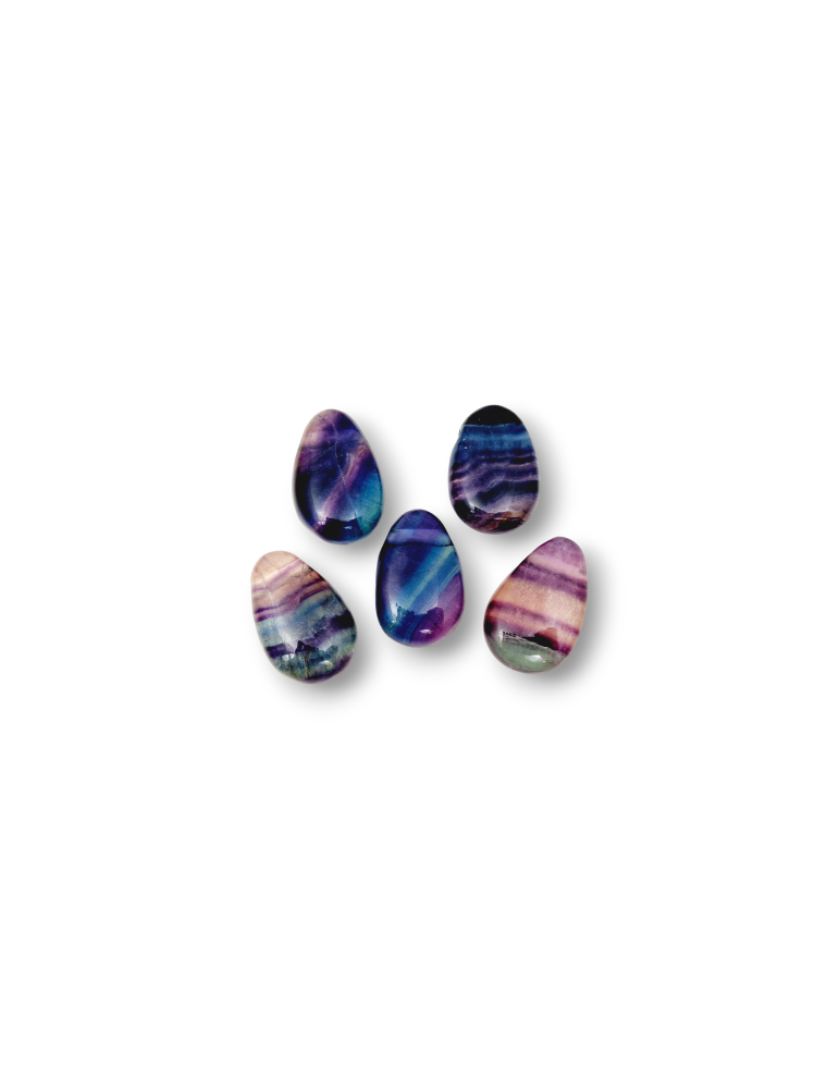 Pierced pendants Fluorite mix color set x5