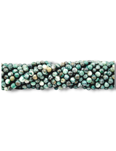 AB-Perlen mit Smaragdfaden