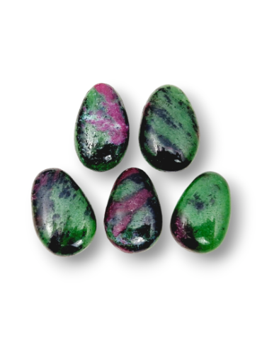 Drilled through Ruby Zoisite pendants lot x5