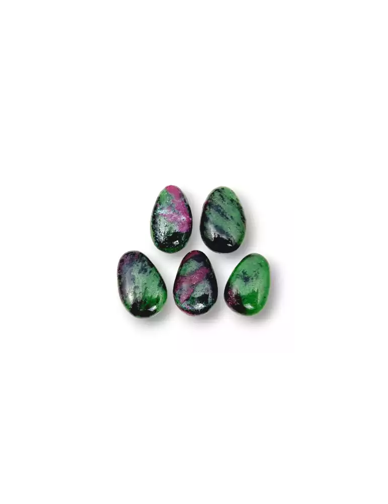 Pierced Ruby Zoisite pendants lot x5