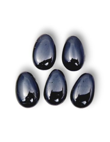 Pierced pendants through black Tourmaline set x5