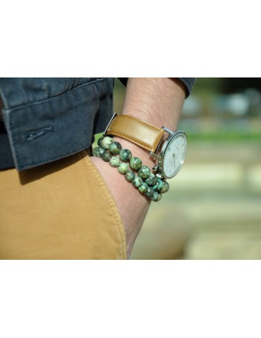 Turquoise African AB bead bracelet