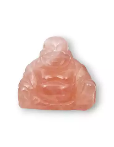 Bouddha sculpté en Quartz rose