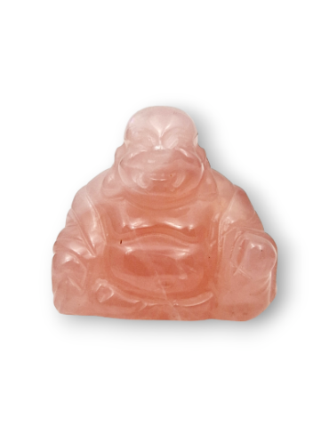 Buda esculpido em quartzo rosa