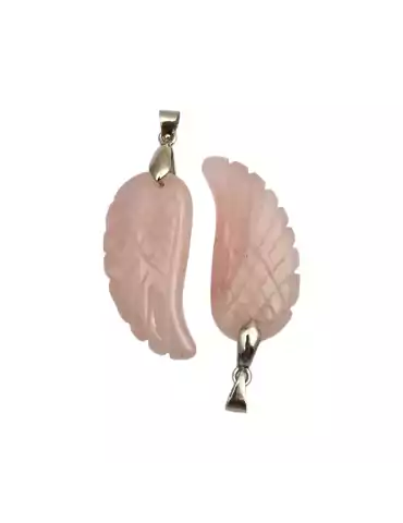 4 cm Rose Quartz Wing Pendant