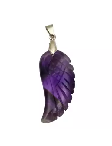 Amethyst Wing Pendant 4cm