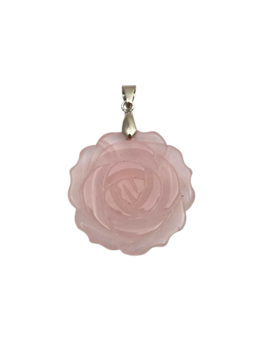 Ciondolo Fiore in Quarzo Rosa 2,5 cm