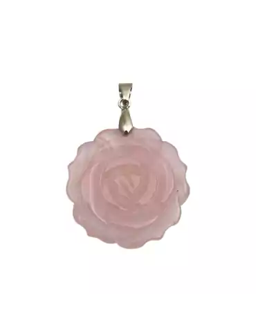 Rose Quartz Flower Pendant 2.5 cm