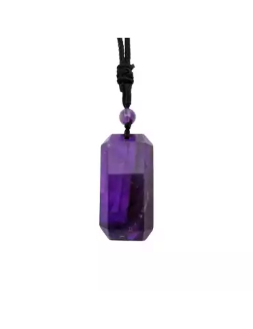 Rectangular amethyst pendant 4.5 cm