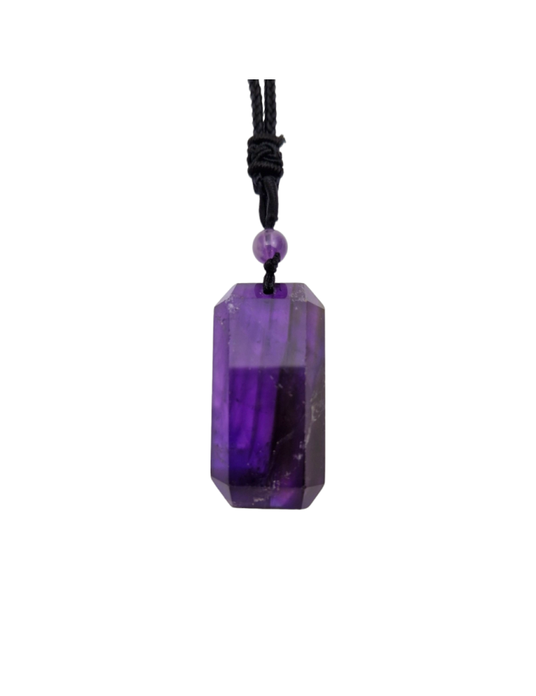 Rectangular amethyst pendant 4.5 cm