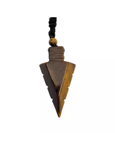 Tiger's Eye Arrowhead Pendant 5.5cm