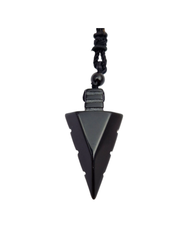Pendentif pointe de flèche en Obsidienne 5,5 cm