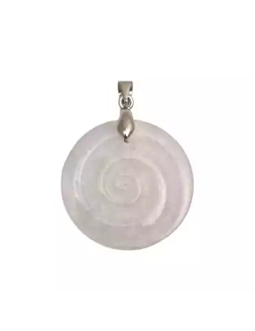 Pendentif Spirale Celtique Cristal de Roche 4cm