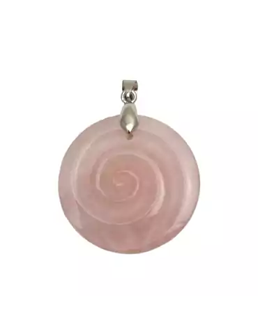 Celtic Spiral Pendant Rose Quartz 4cm