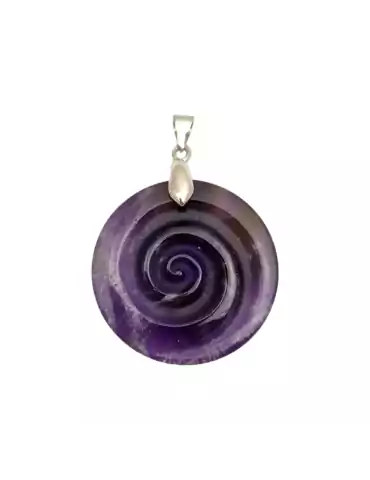 Celtic Spiral Amethyst Pendant 4cm