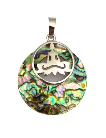 Colored mother-of-pearl pendant 3cm