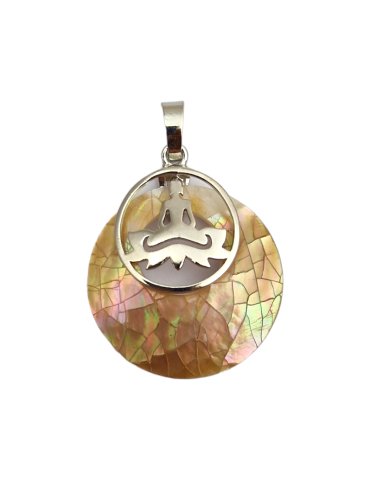 Golden mother-of-pearl pendant 3cm