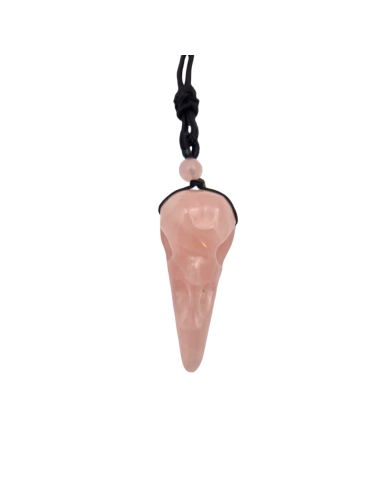Pingente de cabeça de quartzo rosa 5.5cm
