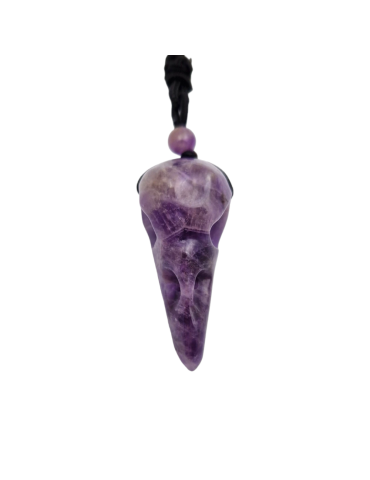 Amethyst Anhänger mit Rabenschädel 5,5cm