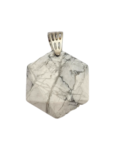 Hexagonal Howlite 4cm Pendant