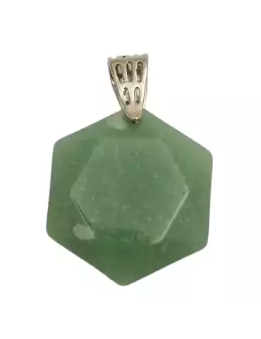 Green Aventurine Hexagonal Pendant 4cm