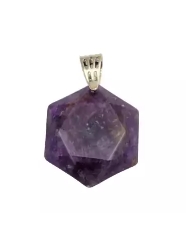 Hexagonal Amethyst Pendant 4cm