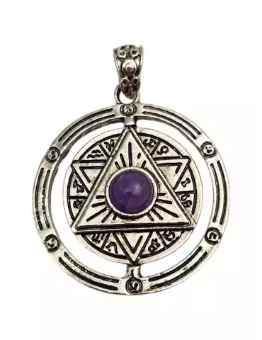 Pendentif pentacle rotatif Améthyste 4cm