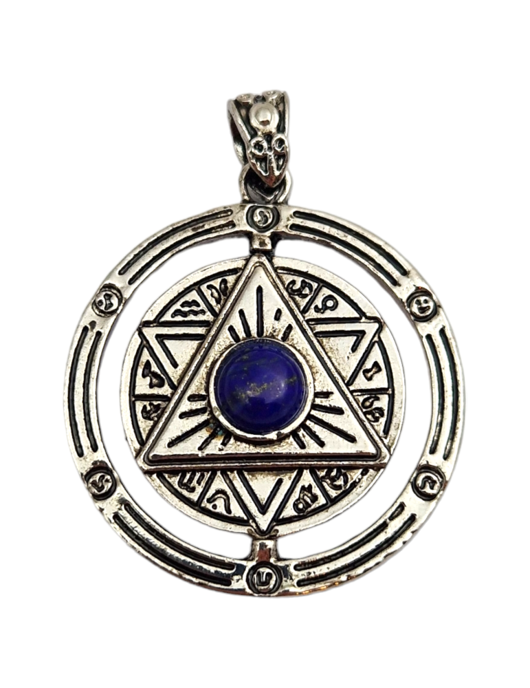 Pendentif sceau de Salomon rotatif Lapis lazuli 4cm