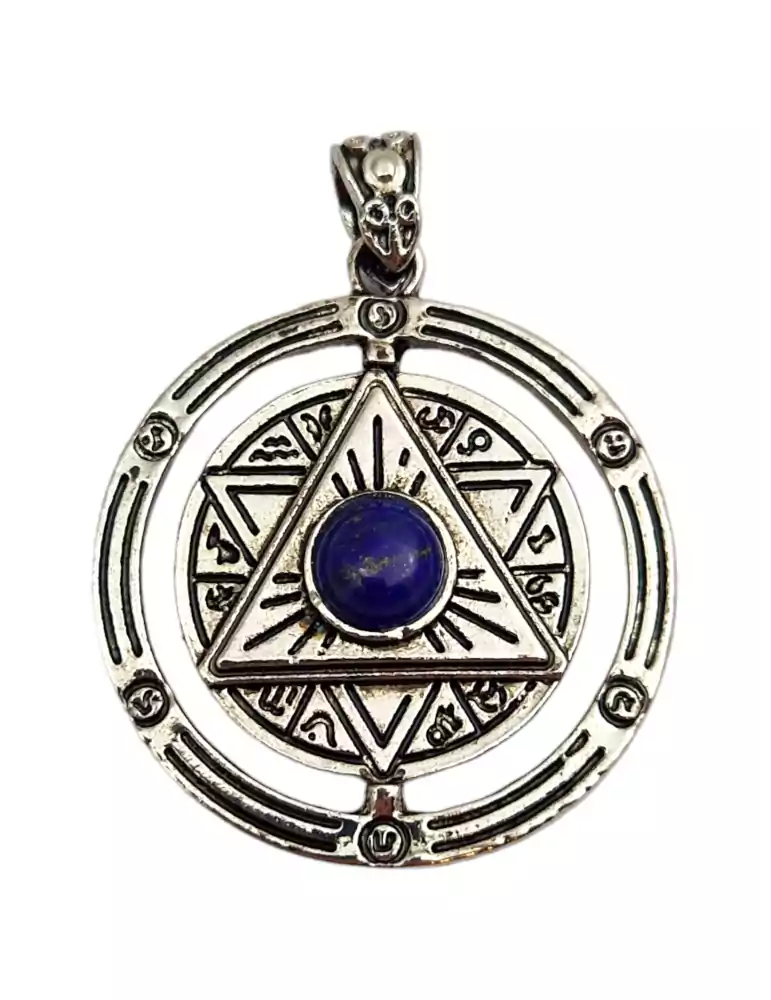 Rotating pentacle pendant Lapis lazuli 4cm