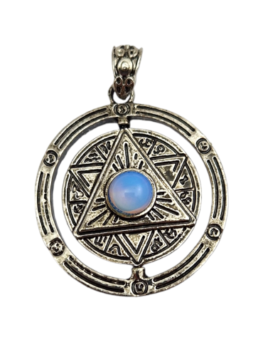 Drehender Opalit Pentacle Anhänger 4cm