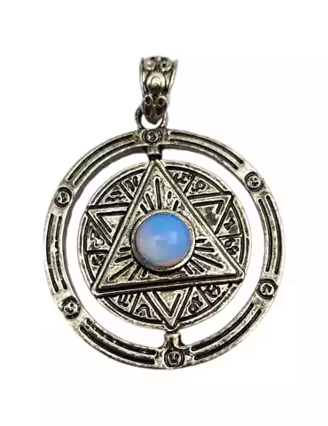 Drehender Opalit Pentacle Anhänger 4cm