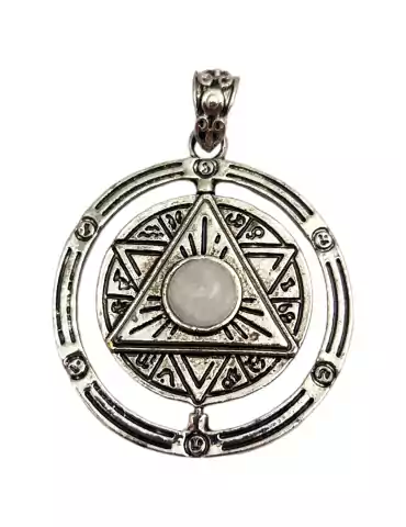 Pendentif pentacle rotatif Cristal de roche 4cm