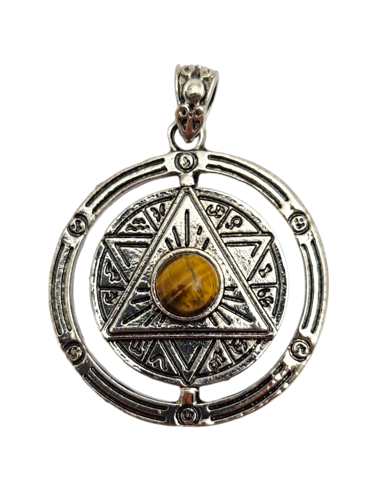 Rotating pentacle pendant Tiger Eye 4cm