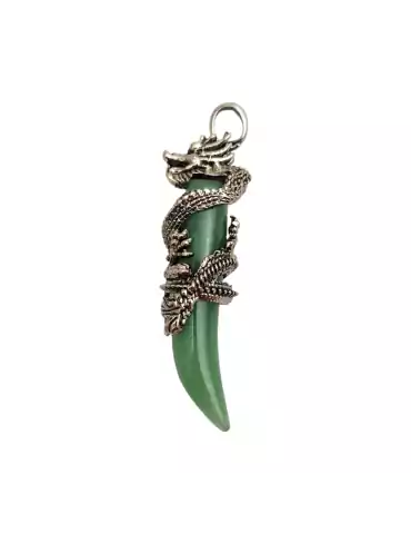 Pendentif dent Dragon aventurine 6,5cm