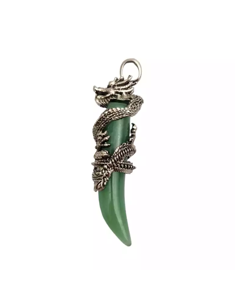 Aventurine Dragon Tooth Pendant 6.5cm