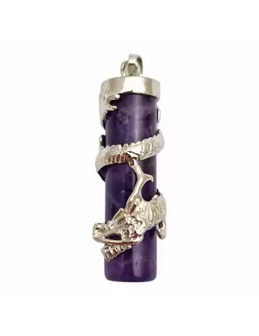 Amethyst Dragon Pillar Pendant 4cm